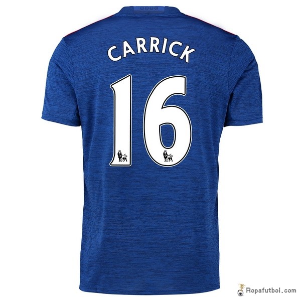 Camiseta Manchester United Replica Segunda Ropa Carrick 2016/17 Azul